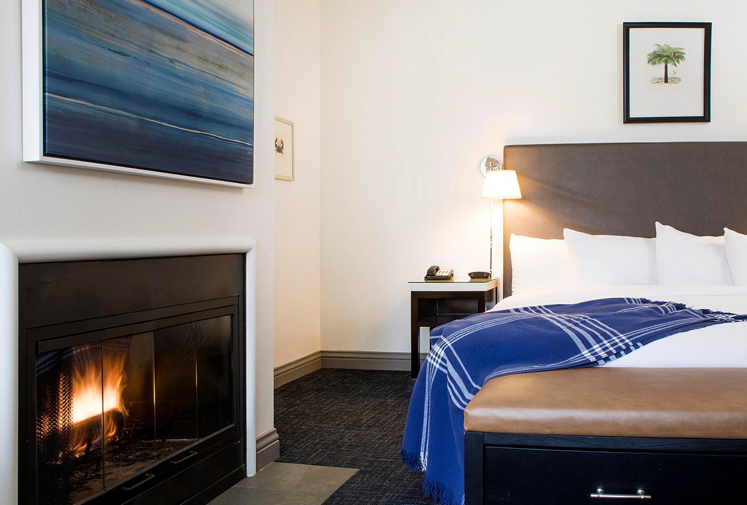 Set a cozy mood with a warm fire, all guest rooms have fireplaces