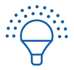 An icon of a light bulb. LED lights where possible with current technology to preserve light quality